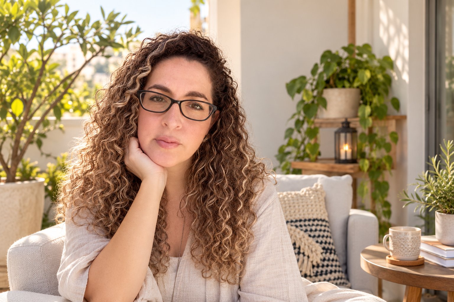 כרמל באומל, סנטר נשען על היד