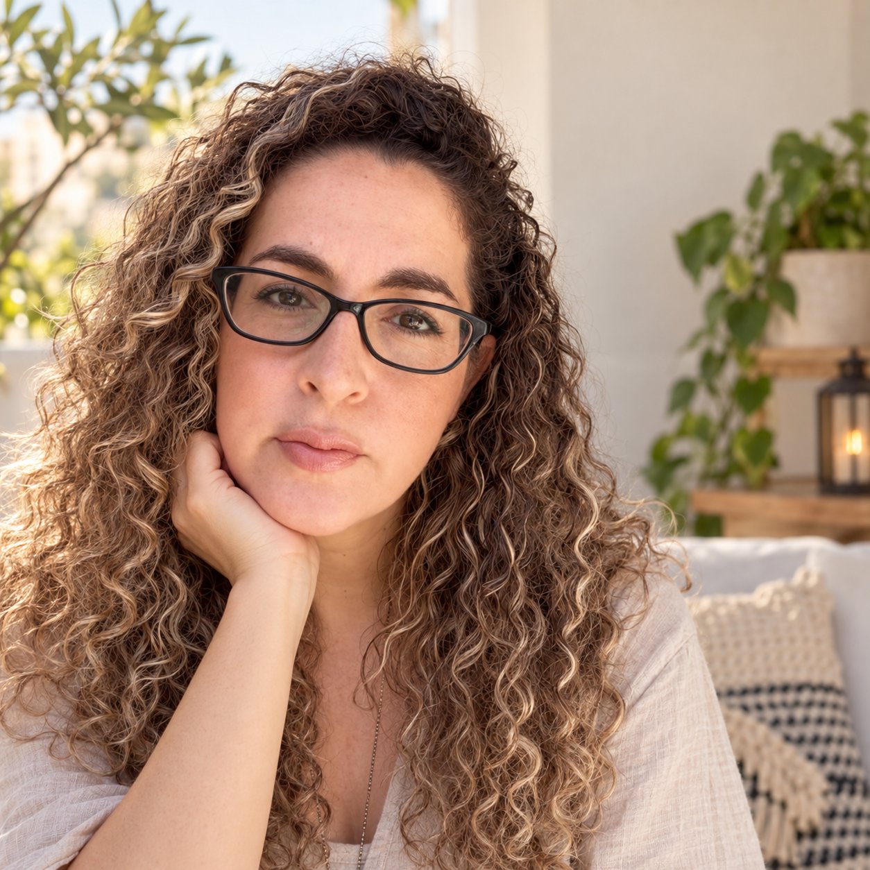 כרמל באומל, סנטר נשען על היד